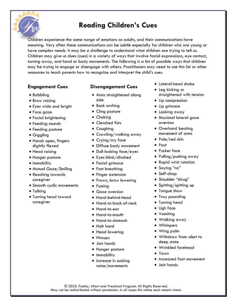 Reading Children’s Cues (PDF) 