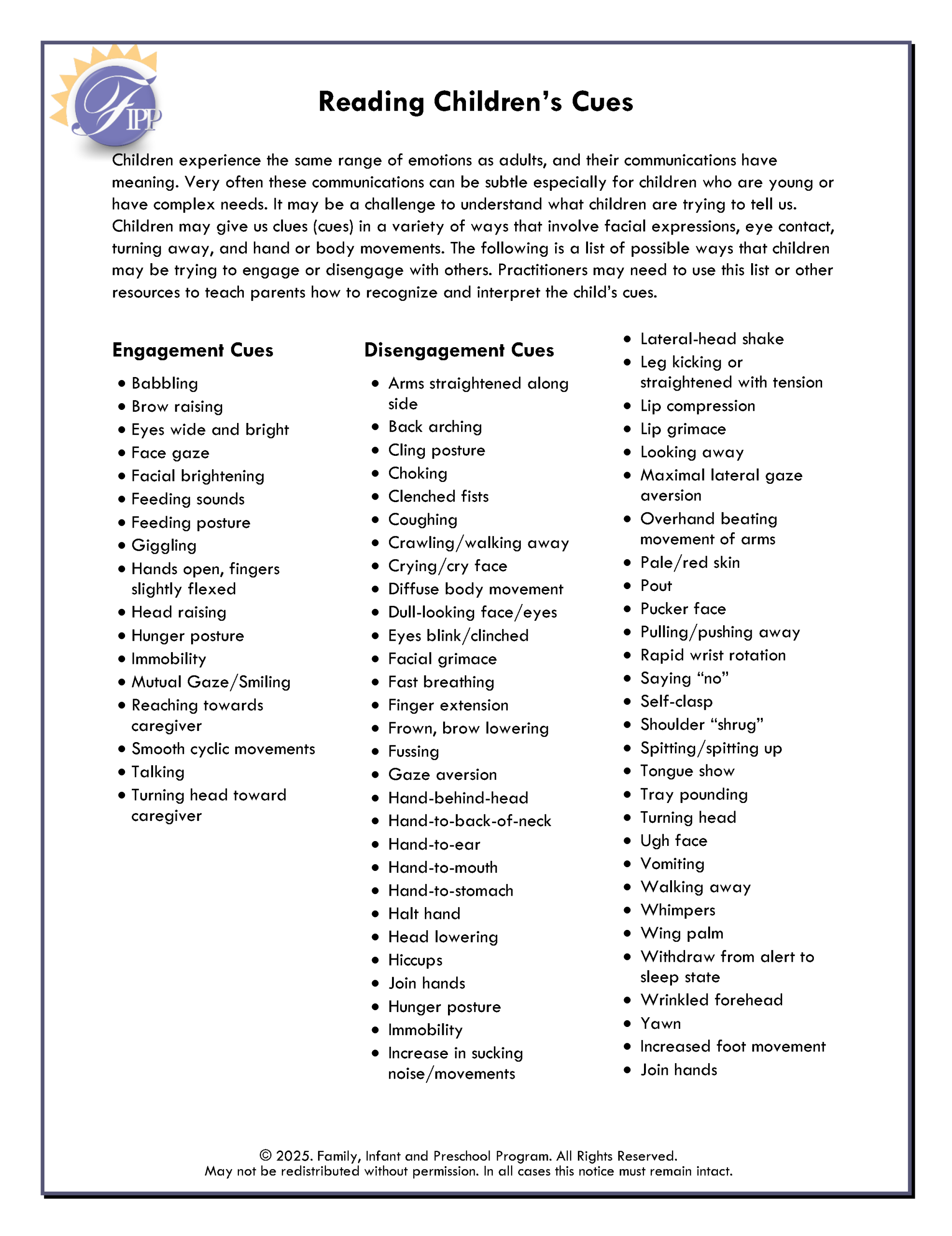 Clickable Image - Reading Children’s Cues