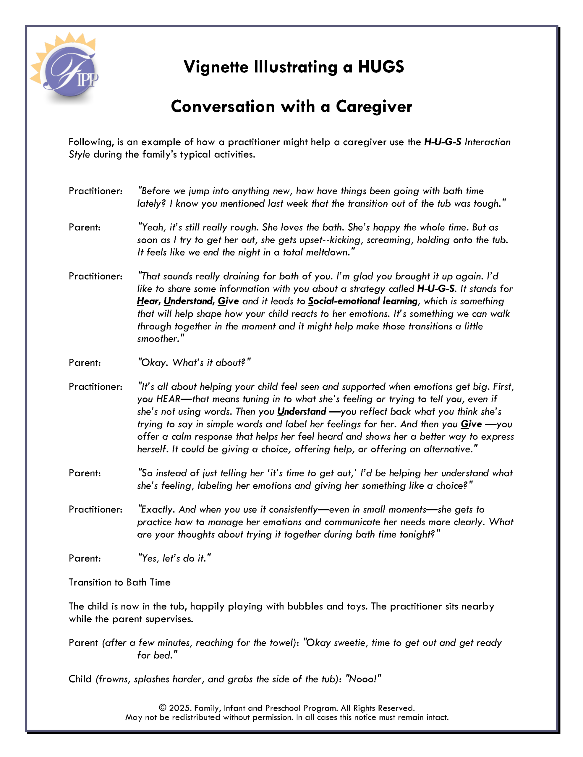 Clickable Image - Conversation with a Caregiver