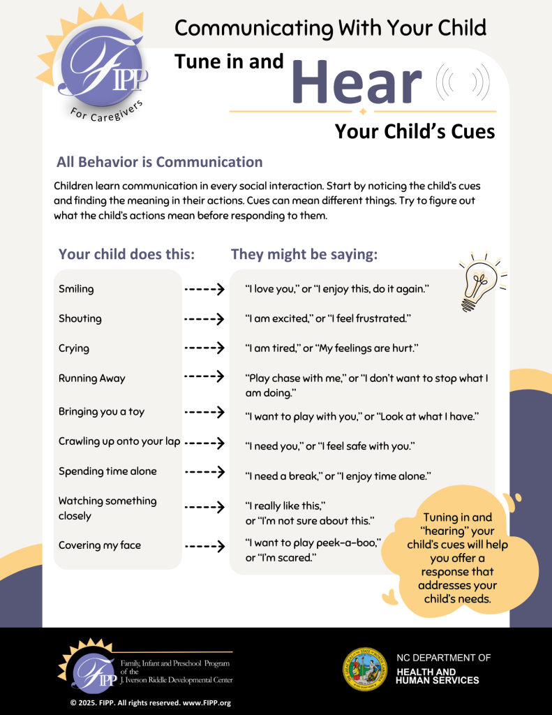 communicating with your child tune in and hear your child's cues (PDF) 
