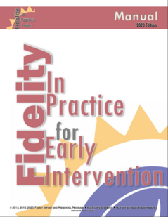 Clickable image. Manual cover titled "Fidelity In Practice for Early Intervention"